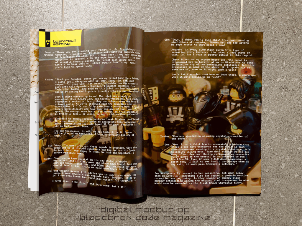 Digital mock up of BLACKTRON CODE magazine I designed and published 